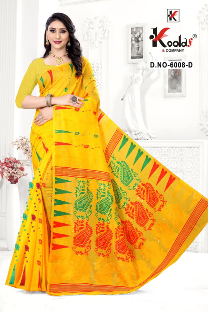 Dhakai 6008  Latest Fancy Designer Daily Wear Cotton Saree Collection